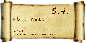 Sóti Anett névjegykártya